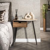 Davide nachtkastje - travertin en eikenlook - rechts