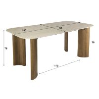 Fraaai Dexter eettafel - 180 cm - travertin look