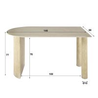 Fraaai Dexter halfronde bartafel - 140 x 80 cm - travertin look