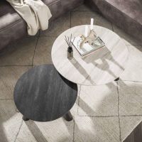 Fraaai Cattaneo ronde salontafels - set van 2 - travertin look