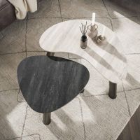 Fraaai Cattaneo organische salontafels - set van 2 - travertin look