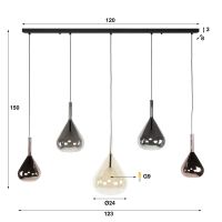 Niccolò hanglamp - 5L - druppelvorm