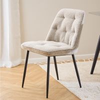 Nøra Kari eetkamerstoel | zwart metaal onderstel | stof Monza