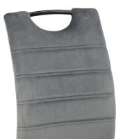 Nøra Fina eetkamerstoel | zwart metaal onderstel | stof Dublin - donkergrijs