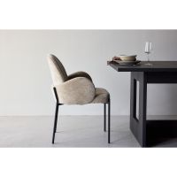 Svea Pavel eetkamerstoel - linnenlook - beige