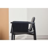 Svea Sanjay stoel - lederlook - zwart