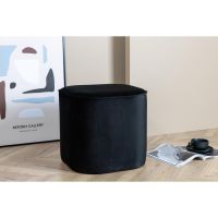 Arlo poef - velvet - zwart