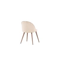 Svea Zako eetkamerstoel - met naturel poot - velvet - beige