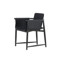 Svea Sanjay stoel - lederlook - zwart