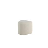 Troy poef - teddy - wit