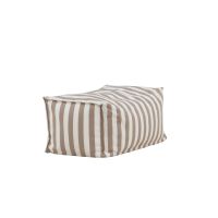 Liam poef stof - wit/beige gestreept