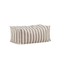 Liam poef stof - wit/beige gestreept