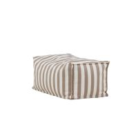 Liam poef stof - wit/beige gestreept