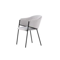 Svea Eveline eetkamerstoel - velvet - lichtgrijs