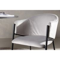 Svea Eveline eetkamerstoel - velvet - lichtgrijs