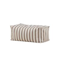 Liam poef stof - wit/beige gestreept