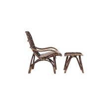 Leila loungestoel - donker walnoot - rattan