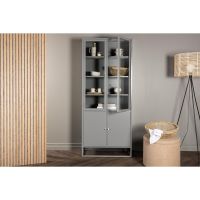 Svea Noma vitrinekast - 80 x 190 cm - lichtgrijs