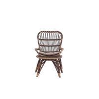 Leila loungestoel - donker walnoot - rattan