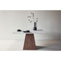 Clara vierkante eettafel - 120 x 120 cm - marmerlook