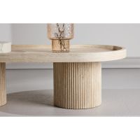 Bjørn ovale salontafel - 120 x 60 cm - travertinlook