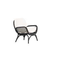 Hugo outdoor loungestoel - wicker - zwart