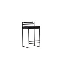 Svea Pano barkruk 66 cm - velvet - zwart