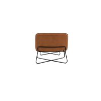 Svea Selo fauteuil met voetenbank - lederlook - cognac