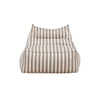 Liam loungepoef - wit/beige gestreept