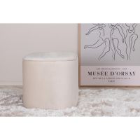 Arlo poef - velvet - beige