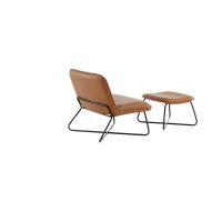 Svea Selo fauteuil met voetenbank - lederlook - cognac