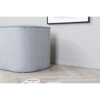 Arlo poef - rib - grijs