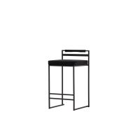 Svea Pano barkruk 66 cm - velvet - zwart