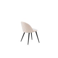 Zako eetkamerstoel - ruitpatroon - velvet - beige