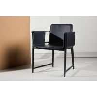 Svea Sanjay stoel - lederlook - zwart