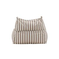Liam loungepoef - wit/beige gestreept