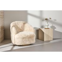 Mehta fauteuil - fake fur - beige