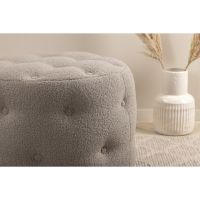 Juno hocker - teddy - grijs