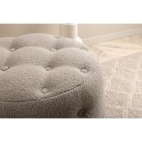 Juno hocker - teddy - grijs