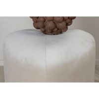 Troy poef - velvet - beige