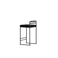 Svea Pano barkruk 66 cm - velvet - zwart