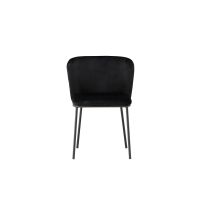 Svea Lino eetkamerstoel - velvet - zwart