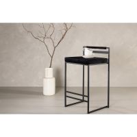 Svea Pano barkruk 66 cm - velvet - zwart