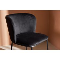 Svea Lino eetkamerstoel - velvet - zwart