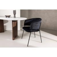 Svea Melsa eetkamerstoel - velvet - zwart