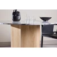 Svea Schneider ronde eettafel - ø120 cm - marmerlook/naturel