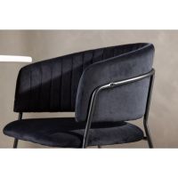 Svea Melsa eetkamerstoel - velvet - zwart