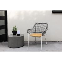 Aziz tuinstoel - teakhout - touw - grijs