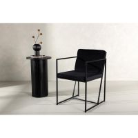 Lorka eetkamerstoel - velvet - zwart