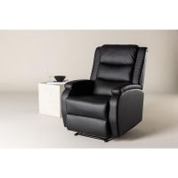 Svea Pino verstelbare fauteuil - lederlook - zwart